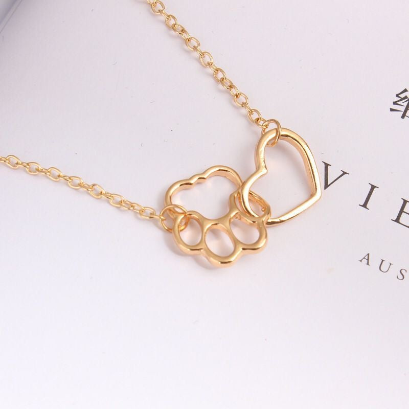 Collar corazón huella